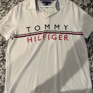 Tommy Hilfiger Blue and White Custom Fit Shirt